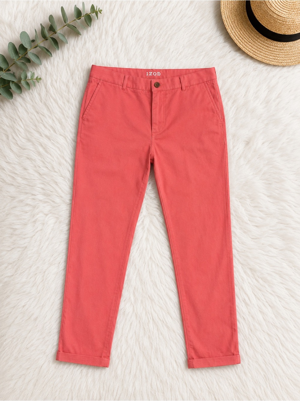 Izod Coral-Red Men’s Chino Pants